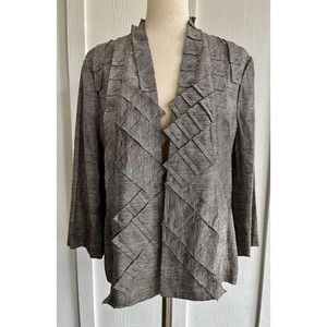 Chico's Women's Cross Hatch Haley Solid Cocoa Bean Jacket NWT Chico's Size 2